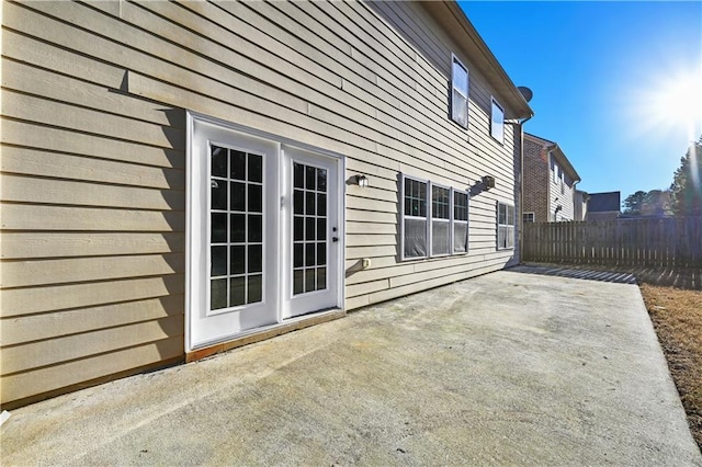 exterior space featuring a patio and fence