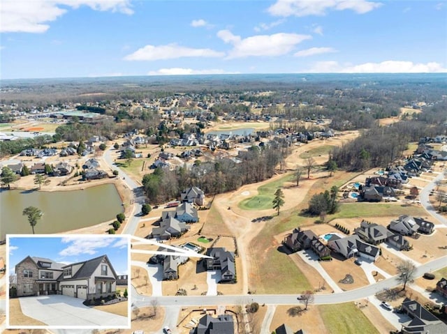 drone / aerial view featuring a residential view