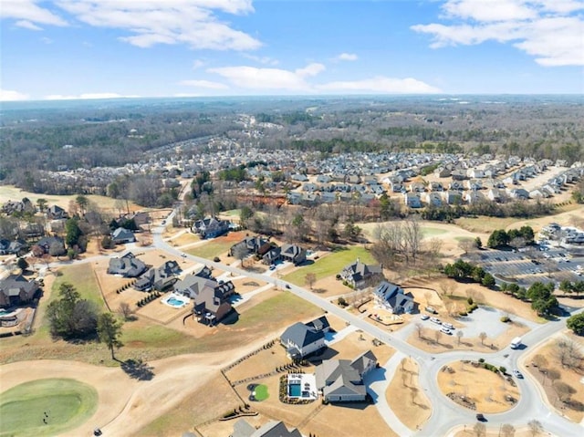 drone / aerial view with a residential view