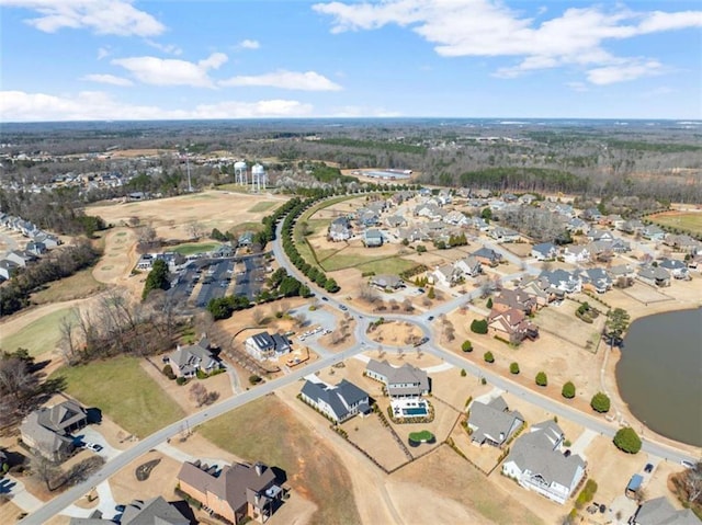 drone / aerial view with a residential view