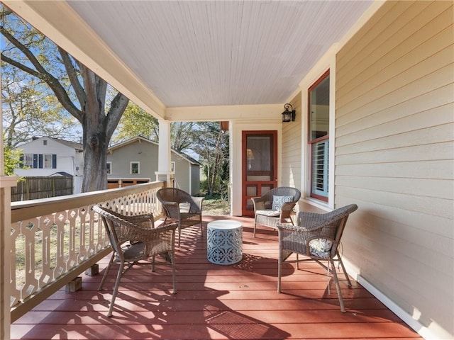 wooden deck with a porch