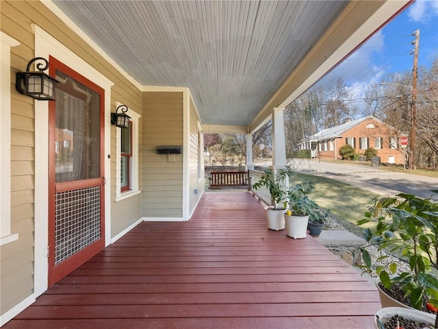 deck with a porch