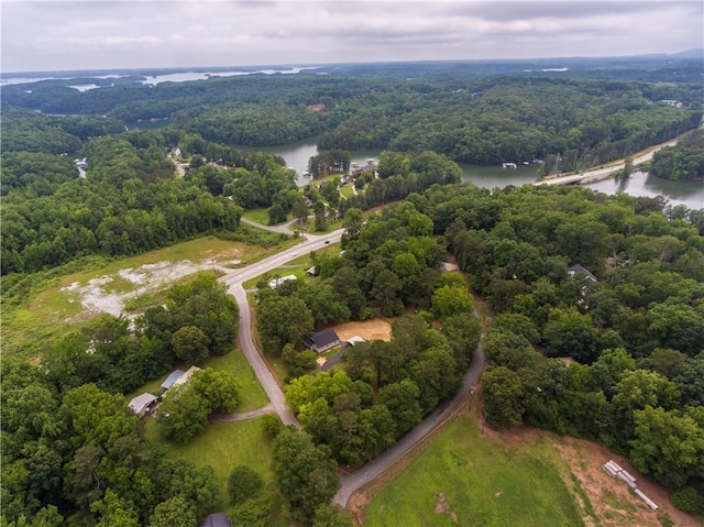 8245 Pleasant Grove Cir, Gainesville, GA 30506 - aerial overview of property's location featuring a large body of water and a heavily wooded area