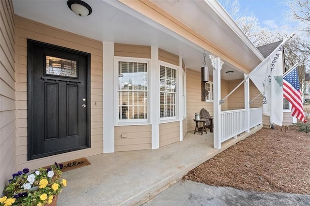 property entrance with a porch