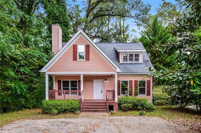 view of front of home with a porch