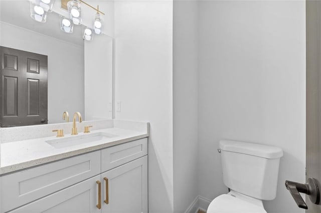 4166 Riverhill Ct NE, Roswell, GA 30075 - half bathroom featuring toilet, vanity, and baseboards