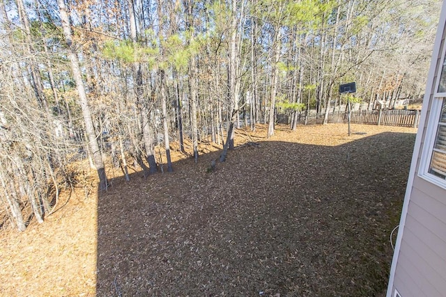 view of yard featuring fence