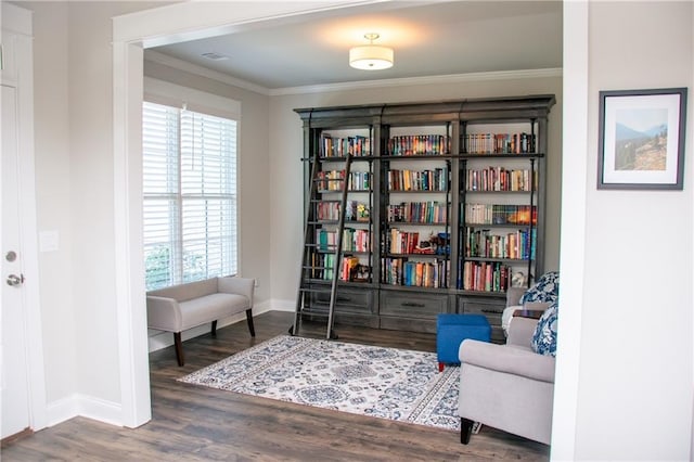 2159 Holland Creek Ln, Buford, GA 30519 - living area with crown molding and wood finished floors