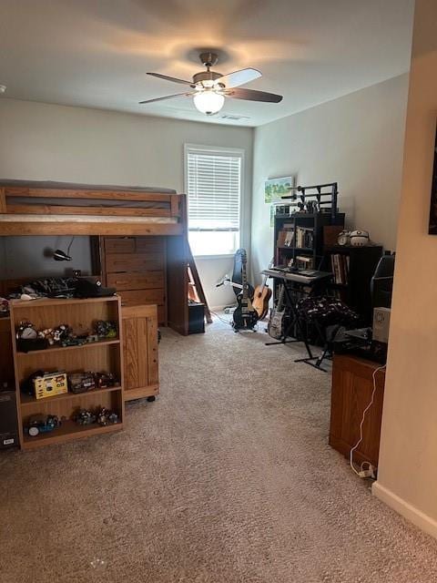2159 Holland Creek Ln, Buford, GA 30519 - bedroom featuring light colored carpet and ceiling fan