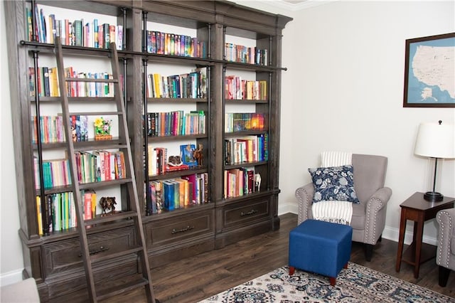 2159 Holland Creek Ln, Buford, GA 30519 - sitting room with wood finished floors and crown molding