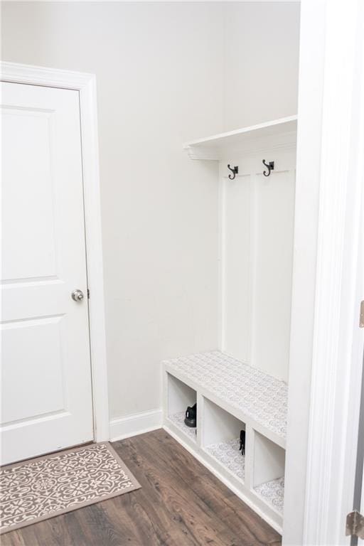 2159 Holland Creek Ln, Buford, GA 30519 - mudroom with dark wood-style floors and baseboards