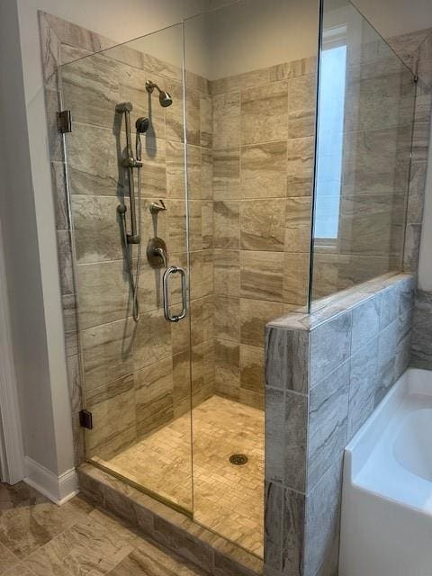 2159 Holland Creek Ln, Buford, GA 30519 - full bath with a garden tub and a shower stall