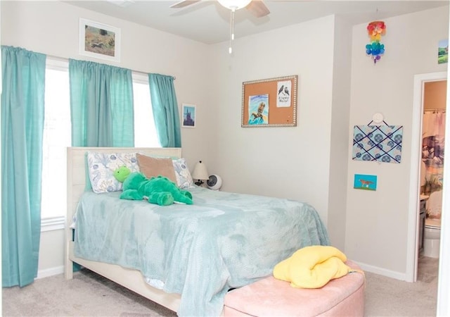 2159 Holland Creek Ln, Buford, GA 30519 - bedroom with carpet and a ceiling fan