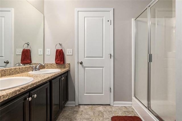 368 Rankin Cir, Mcdonough, GA 30253 - full bath featuring a shower with door and double vanity