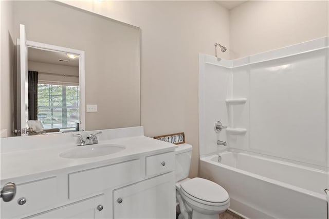 27 Cobalt Ln Unit 77, Newnan, GA 30265 - bathroom featuring toilet, vanity, and bathtub / shower combination