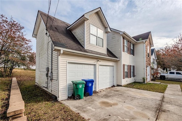 view of home's exterior featuring a garage