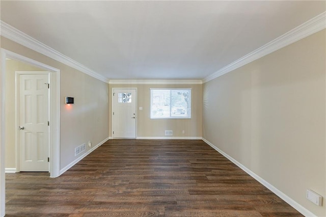 2363 Dabney Ter, Atlanta, GA 30344 - entryway with dark hardwood / wood-style flooring and crown molding