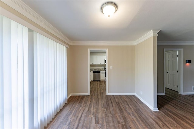 2363 Dabney Ter, Atlanta, GA 30344 - empty room featuring dark hardwood / wood-style floors and ornamental molding