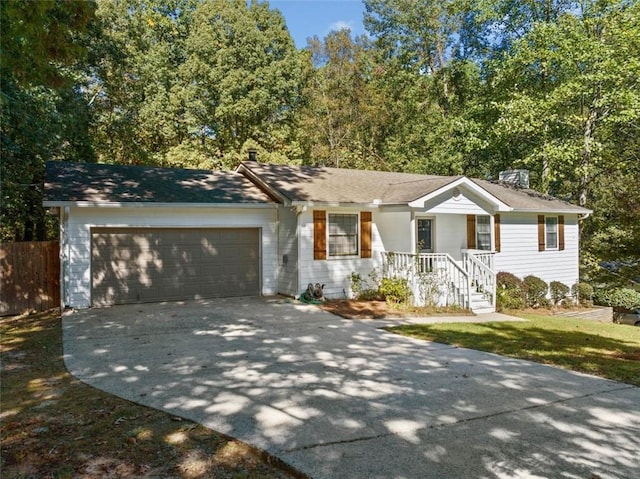 ranch-style home with a garage