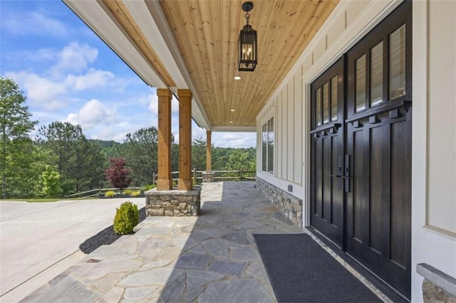 view of patio with a porch