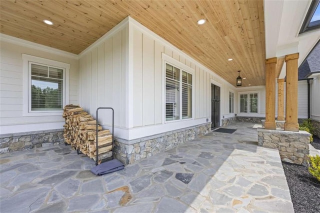 view of patio featuring covered porch