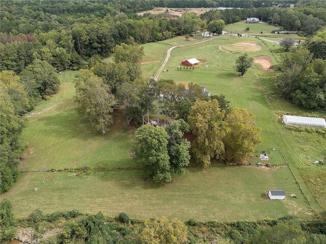 bird's eye view featuring a rural view