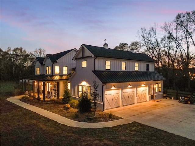 view of front of home featuring a garage