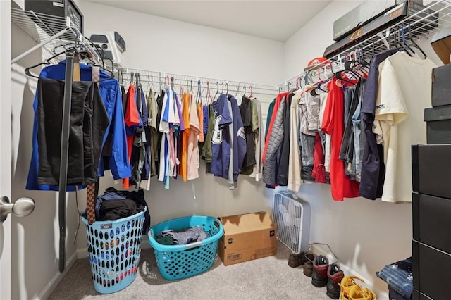 spacious closet with carpet flooring