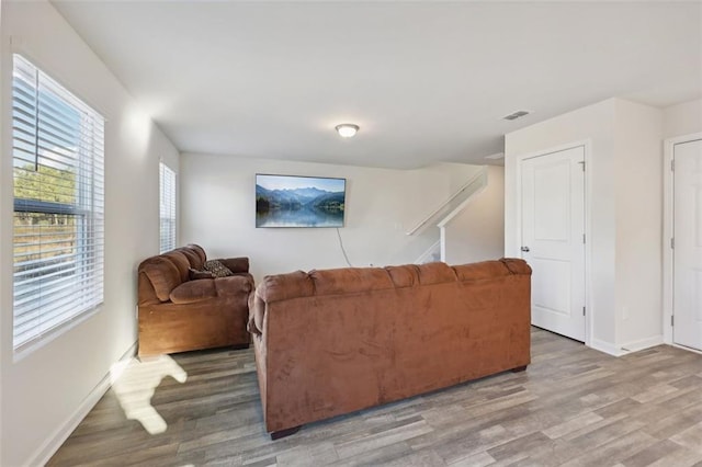 living room featuring hardwood / wood-style floors