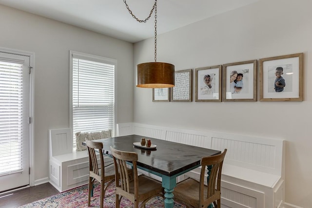 dining space with a wealth of natural light