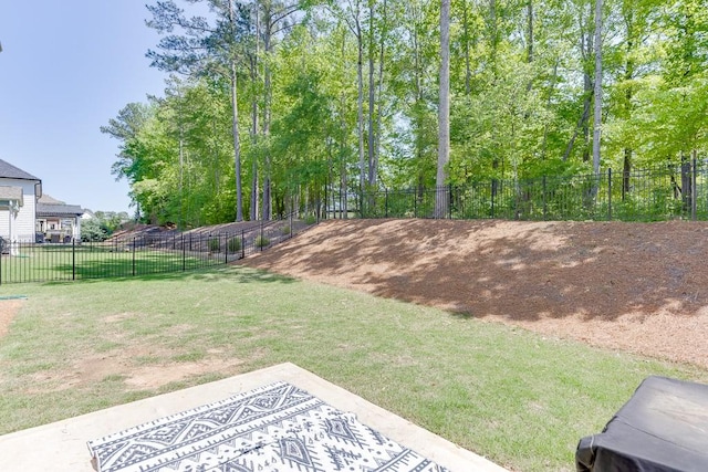view of yard with fence