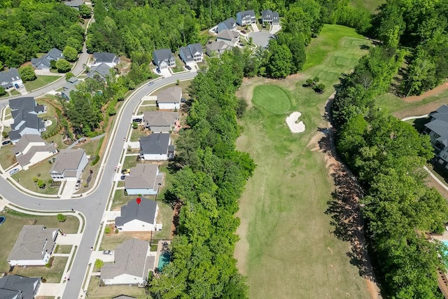 aerial view with a residential view and golf course view