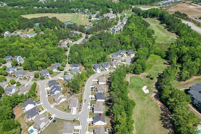 bird's eye view with a residential view and golf course view