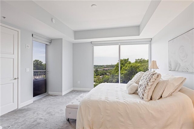 1820 Peachtree St Unit 614, Atlanta, GA 30309 - bedroom featuring access to outside, carpet floors, baseboards, and a raised ceiling