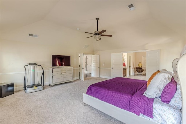1405 Rainey Way, Hampton, GA 30228 - carpeted bedroom featuring lofted ceiling and ceiling fan