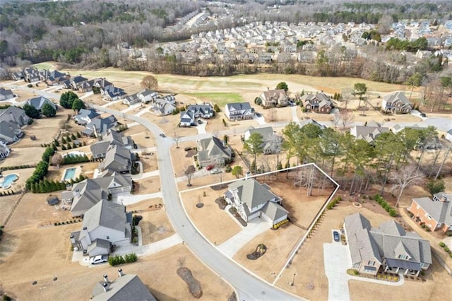 drone / aerial view with a residential view