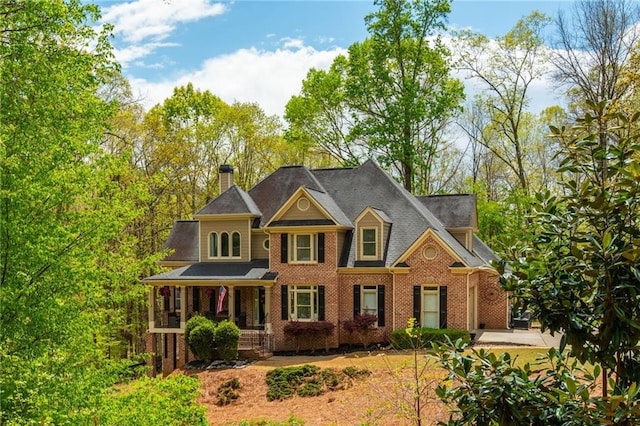 107 Estates At The Lake Dr, Canton, GA 30114 - view of front of home with brick siding and a chimney