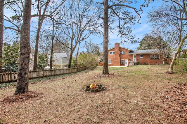 view of yard with fence