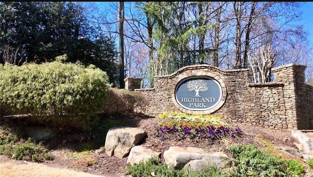 view of community sign