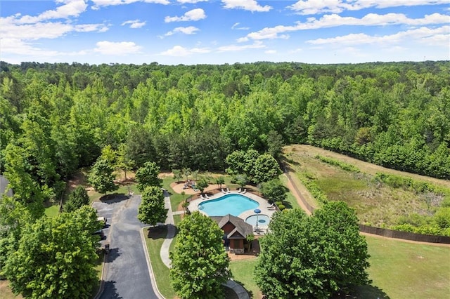 2660 Burnt Hickory Dr, Cumming, GA 30028 - aerial view of property and surrounding area featuring a heavily wooded area and a pool
