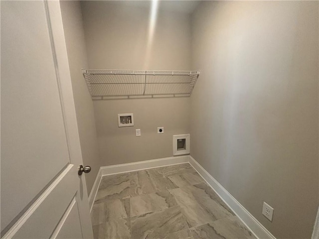 washroom featuring hookup for an electric dryer and washer hookup