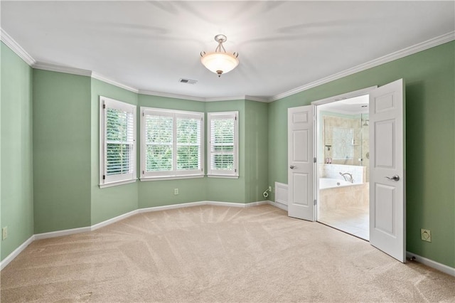 3525 Stone Cliff Way, Woodstock, GA 30189 - spare room with carpet floors, baseboards, and ornamental molding