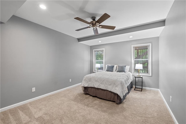 3525 Stone Cliff Way, Woodstock, GA 30189 - bedroom featuring carpet floors, recessed lighting, baseboards, and ceiling fan