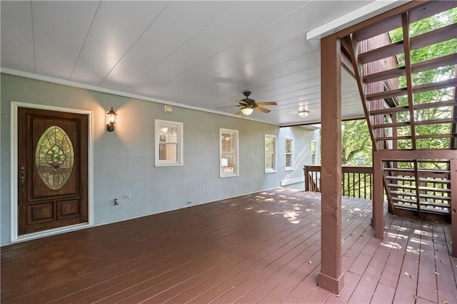 3525 Stone Cliff Way, Woodstock, GA 30189 - wooden deck featuring ceiling fan