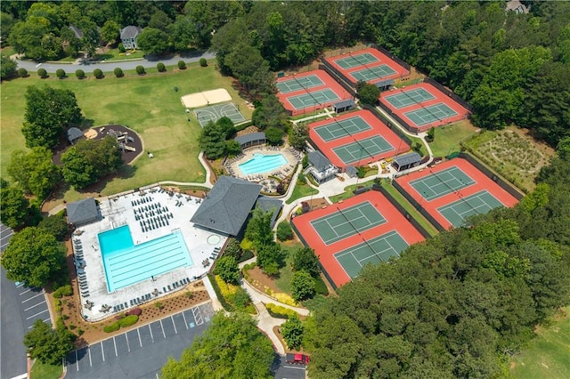 3525 Stone Cliff Way, Woodstock, GA 30189 - aerial view of property's location featuring a pool