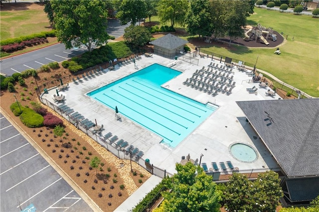 3525 Stone Cliff Way, Woodstock, GA 30189 - aerial view of a pool
