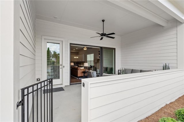 view of patio / terrace with ceiling fan