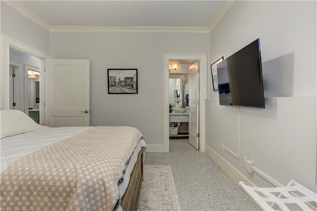2972 Lookout Pl NE, Atlanta, GA 30305 - carpeted bedroom featuring ornamental molding and ensuite bathroom
