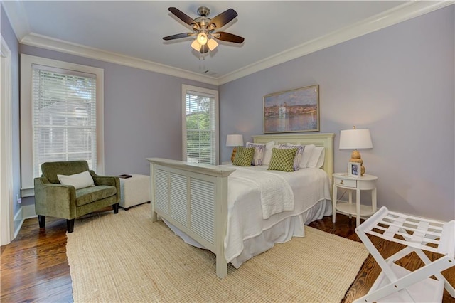 2972 Lookout Pl NE, Atlanta, GA 30305 - bedroom with wood finished floors, crown molding, and ceiling fan