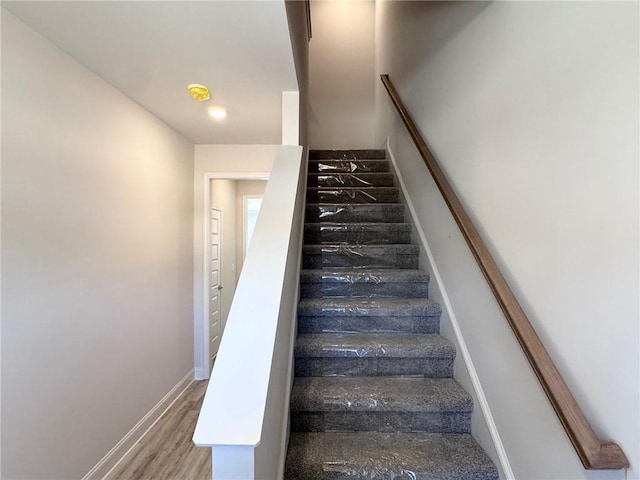 635 Forest Way, Cornelia, GA 30531 - staircase with wood finished floors and baseboards